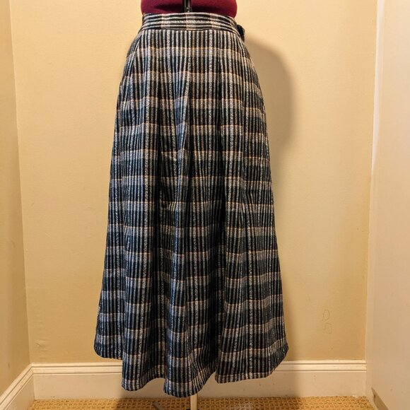 NWT Plaid Wool Pleated Midi Skirt – Size Medium - Picture 1 of 12